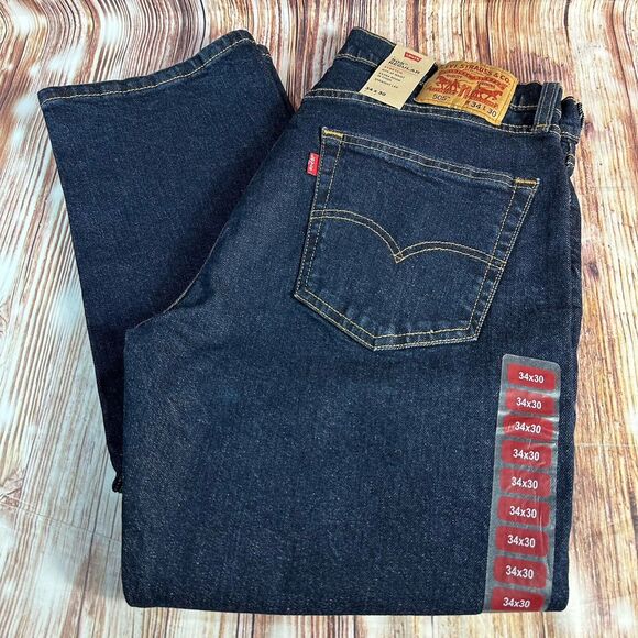 Levi's Other - NEW Levi's 505 Straight Leg Regular Fit Mens Size 34x30.5 Blue Jeans Denim Pants